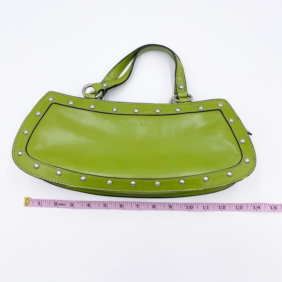 Gianni Bini Y2K 2000s Style Bright Lime Green Studded Mini Shoulder Bag - Picture 6 of 7